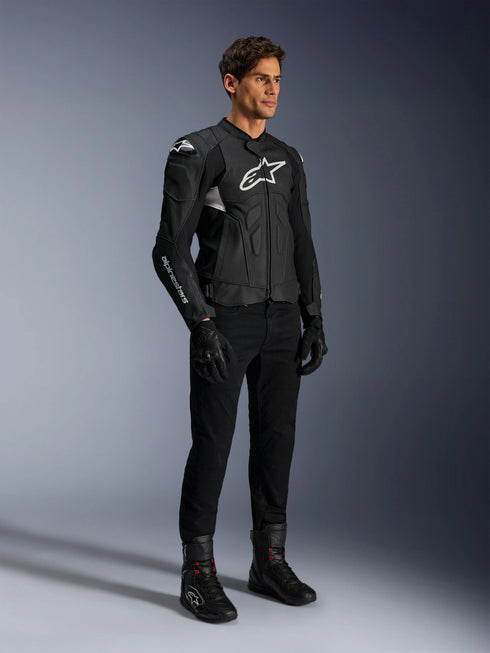 Alpinestars Dusk Airflow Leather Jacket - Black/White