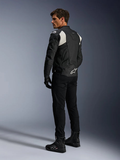 Alpinestars Dusk Airflow Leather Jacket - Black/White