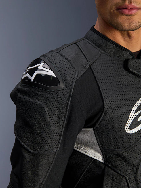 Alpinestars Dusk Airflow Leather Jacket - Black/White