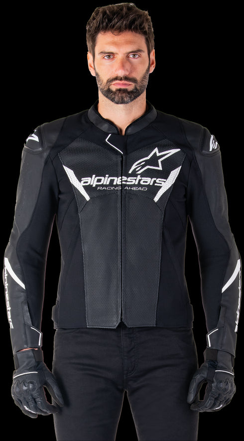 Alpinestars Faster V3 Airflow Leather Jacket - Black/White