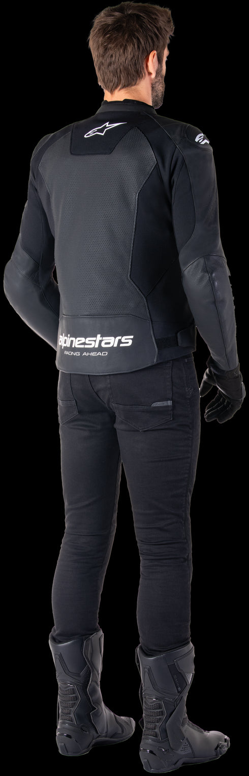 Alpinestars Faster V3 Airflow Leather Jacket - Black/White