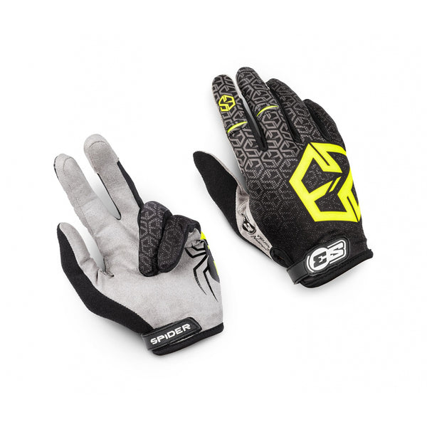 S3 Parts Youth Spider Gloves - Black/Yellow Fluo