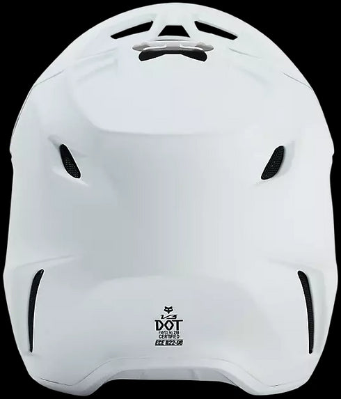 Fox Racing V3 Solid Helmet - White Matt