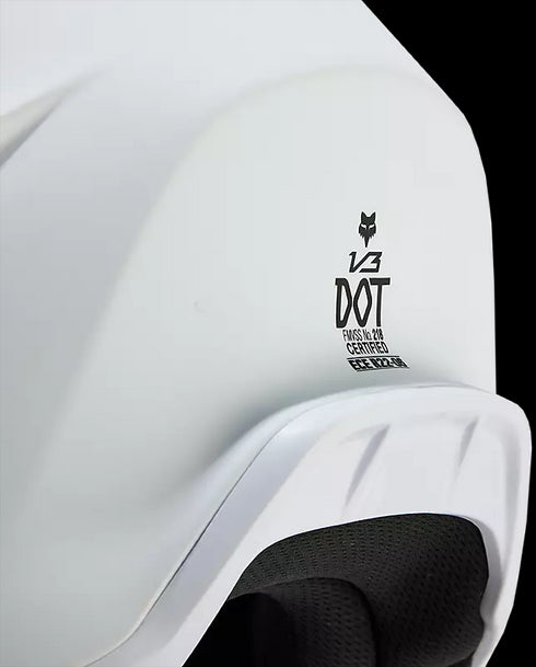 Fox Racing V3 Solid Helmet - White Matt