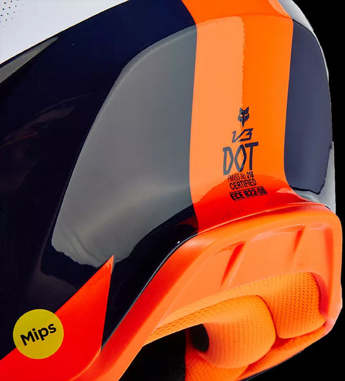 Fox Racing V3 Revise Helmet - Navy/Orange