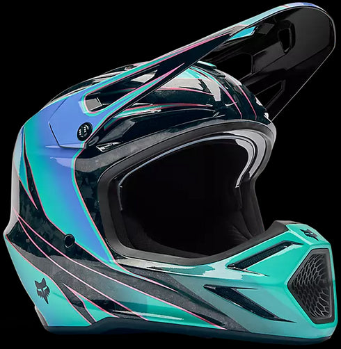 Fox Racing V3 RS Canvas Helmet - Aqua Blue