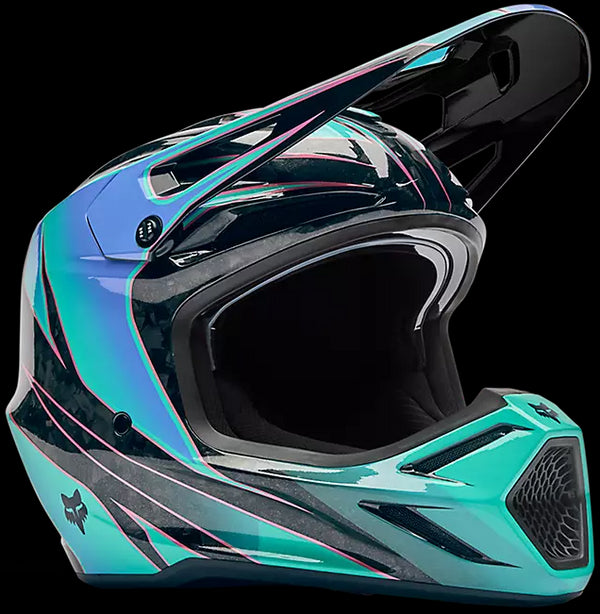 Fox Racing V3 RS Canvas Helmet - Aqua Blue