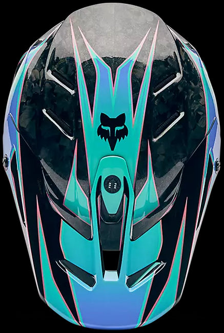 Fox Racing V3 RS Canvas Helmet - Aqua Blue