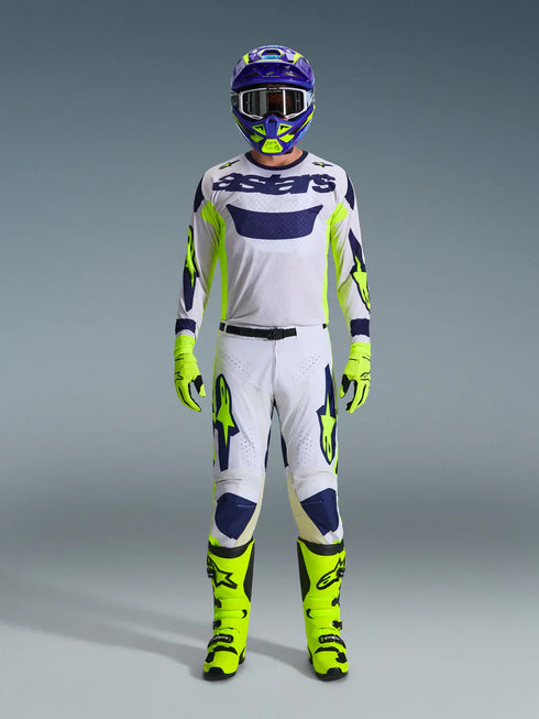 Alpinestars 2026 Racer Air Riway Jersey Light Gray/Yellow Fluo/Blue