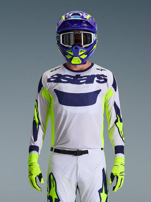 Alpinestars 2026 Racer Air Riway Jersey Light Gray/Yellow Fluo/Blue