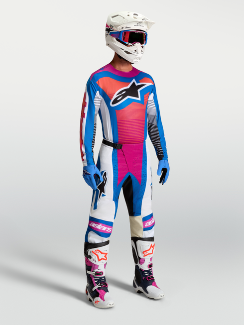 Alpinestars 2027 Techstar Maven Jersey - White/Hot Coral/Blithe Blue