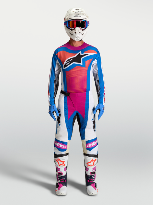 Alpinestars 2027 Techstar Maven Jersey - White/Hot Coral/Blithe Blue