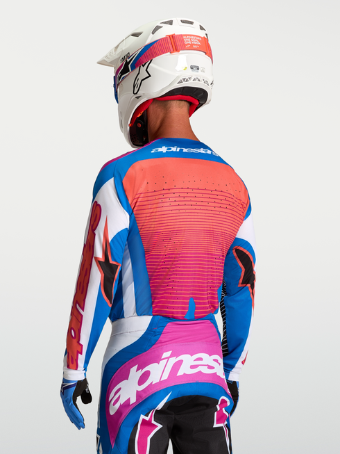 Alpinestars 2027 Techstar Maven Jersey - White/Hot Coral/Blithe Blue