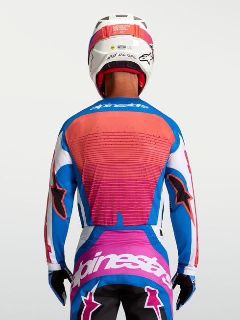 Alpinestars 2027 Techstar Maven Jersey - White/Hot Coral/Blithe Blue