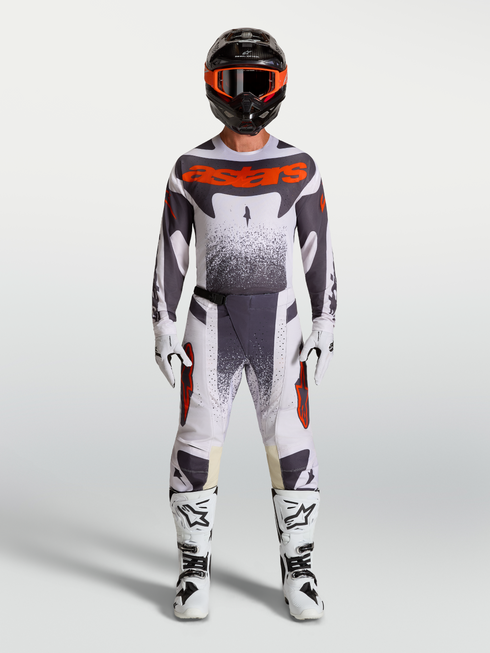 Alpinestars 2027 Techstar Swan Jersey - Light Lilac/Dark Grey/Red Fluo