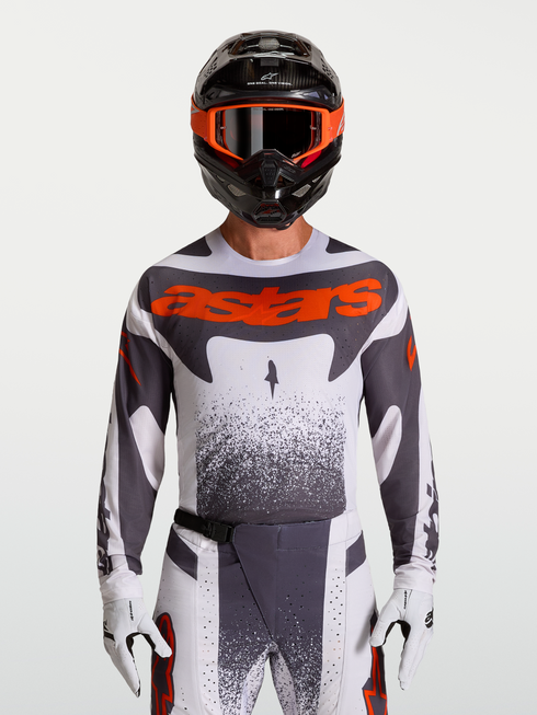 Alpinestars 2027 Techstar Swan Jersey - Light Lilac/Dark Grey/Red Fluo