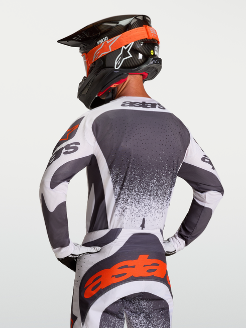 Alpinestars 2027 Techstar Swan Jersey - Light Lilac/Dark Grey/Red Fluo