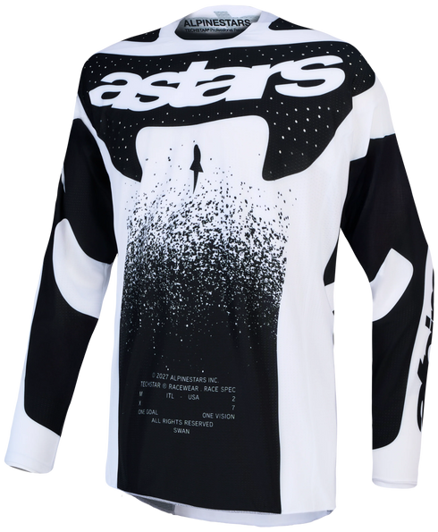 Alpinestars 2027 Techstar Swan Jersey - White/Black — Motorcycle Gear (image 1 of 10)