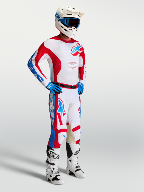 Alpinestars 2027 Racer Hunt Pants - White/Fire Red/Ucla Blue