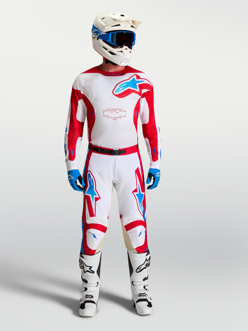 Alpinestars 2027 Racer Hunt Pants - White/Fire Red/Ucla Blue