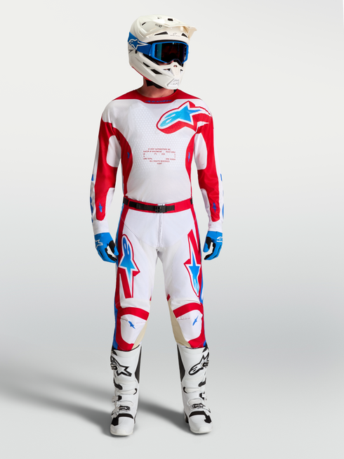 Alpinestars 2027 Racer Hunt Jersey - White/Fire Red/Ucla Blue