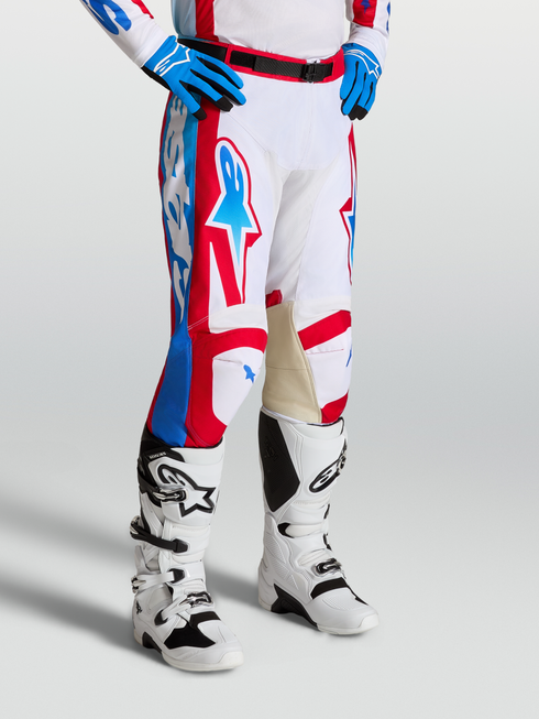 Alpinestars 2027 Racer Hunt Pants - White/Fire Red/Ucla Blue