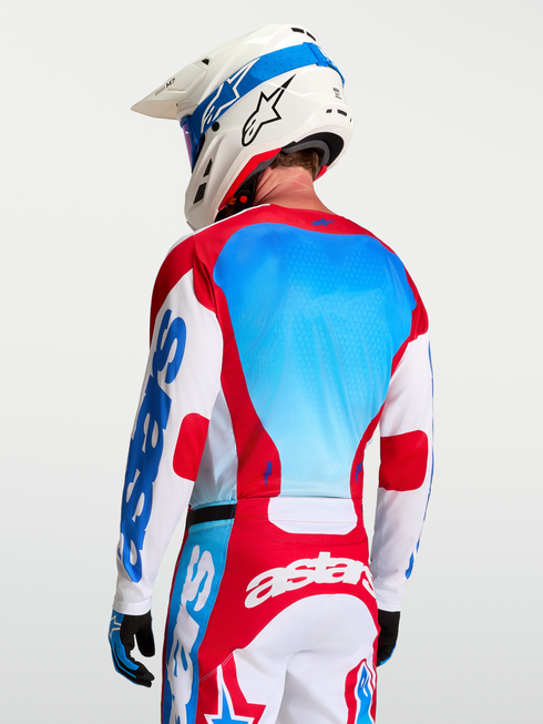 Alpinestars 2027 Racer Hunt Jersey - White/Fire Red/Ucla Blue