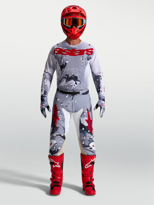 Alpinestars 2027 Racer Air Lone Jersey - Grey Camo/White/Fire Red