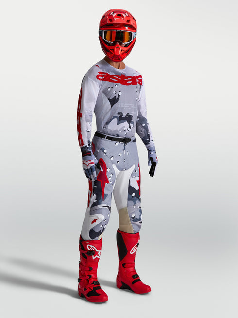 Alpinestars 2027 Racer Air Lone Jersey - Grey Camo/White/Fire Red