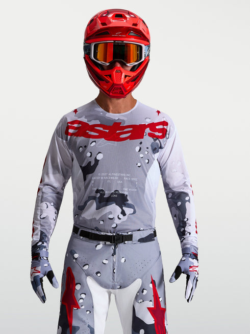 Alpinestars 2027 Racer Air Lone Jersey - Grey Camo/White/Fire Red