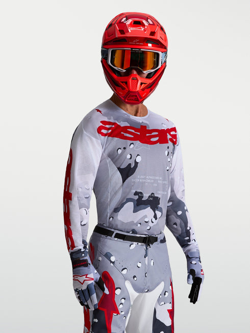 Alpinestars 2027 Racer Air Lone Jersey - Grey Camo/White/Fire Red