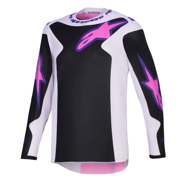 Alpinestars 2026 Fluid Grid Jersey - Black/Light Grey/Purple — Off-Road/MX Jersey (image 1 of 10)