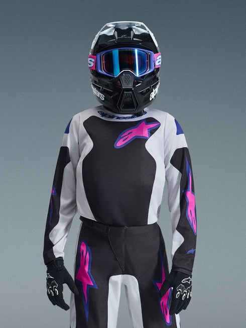 Alpinestars 2026 Youth Fluid Grid Jersey Black/Light Gray/Purple