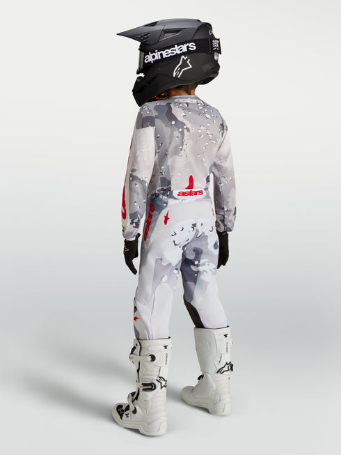 Alpinestars 2027 Youth Fluid Lone Jersey - Grey Camo/White/Fire Red — Motorcycle Gear (image 10 of 10)