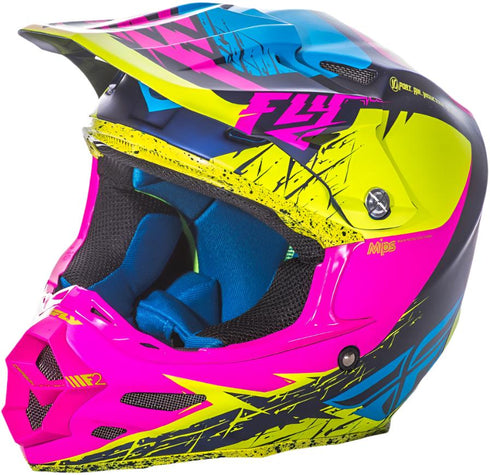 Fly Racing 2017 F2 Carbon MIPS Retrospec Helmet - Hi-Vis/Pink Matt