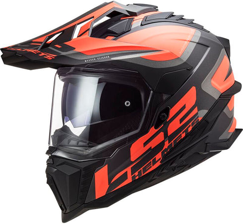 LS2 2024 MX701 Explorer Alter Helmet - Black/Orange Matt