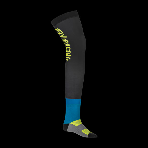 Fly Racing Knee Brace Socks - Hi Vis/Black/Blue