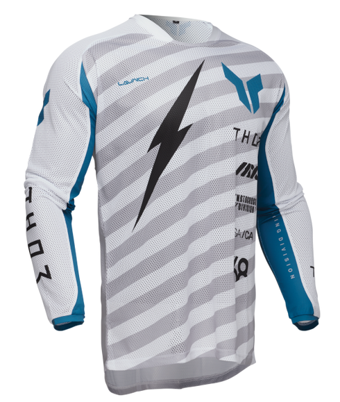 Thor 2025 LAUNCHMODE Vented Raid Jersey - White/Grey