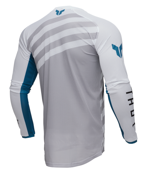Thor 2025 LAUNCHMODE Vented Raid Jersey - White/Grey