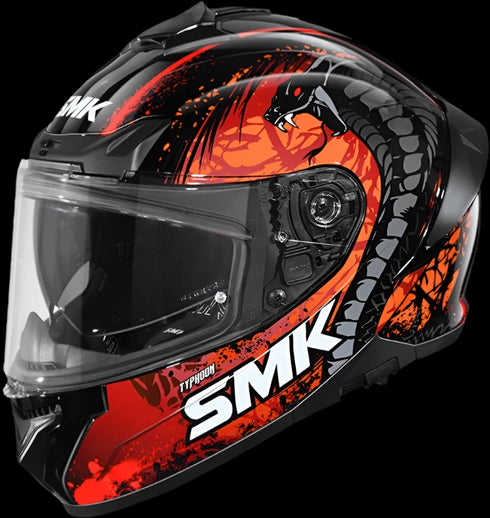 SMK Typhoon Reptile Helmet - GL273 Black/Orange