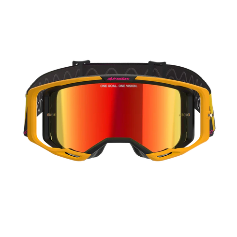 Alpinestars Vision 8 Corp Goggles (Red Mirror Lens) - Yellow/Pink