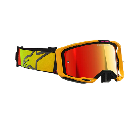 Alpinestars Vision 8 Corp Goggles (Red Mirror Lens) - Yellow/Pink