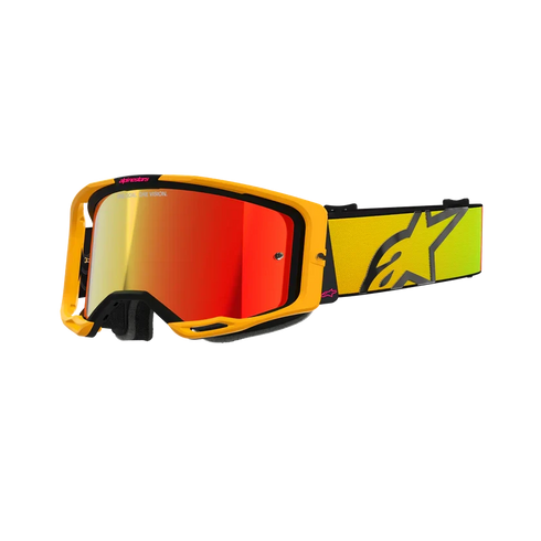 Alpinestars Vision 8 Corp Goggles (Red Mirror Lens) - Yellow/Pink