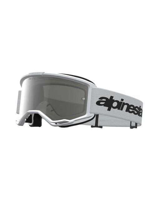 Alpinestars Vision 3 Wordmark Goggles - White/Black (Mirror Silver Lens)