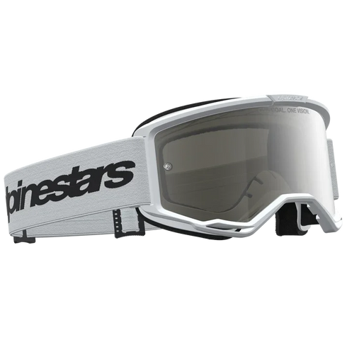 Alpinestars Vision 3 Wordmark Goggles - White/Black (Mirror Silver Lens) — Motorcycle Gear (image 2 of 4)