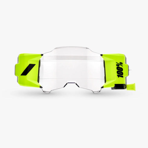 100% Armega Fluo Yellow Roll Off System - Clear Lens