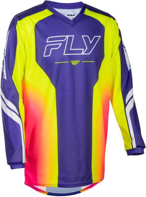 Fly Racing 2027 Youth F-16 Raze Jersey - Purple/Red/Yellow