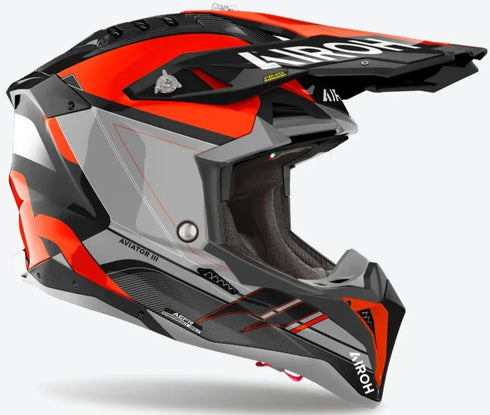 Airoh 2024 Aviator 3 Saber Helmet - Orange Gloss