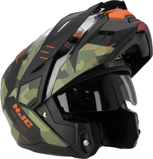 HJC i80 Roki Multi/System Helmet - MC47SF (Black/Green/Orange) — Motorcycle Helmets (image 9 of 9)