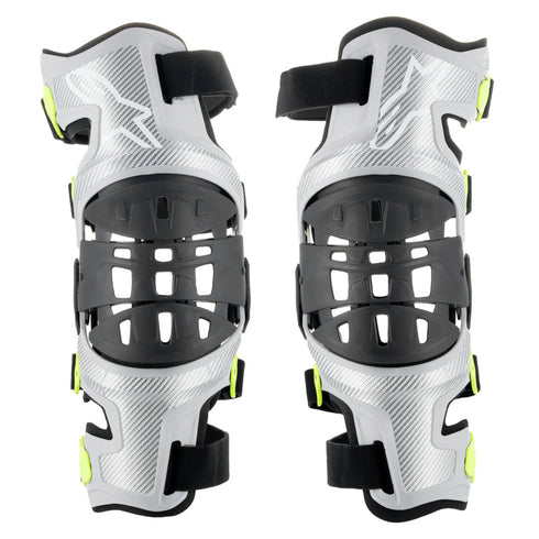 Alpinestars Bionic-7 Knee Brace Set - Silver/Yellow Fluorescent